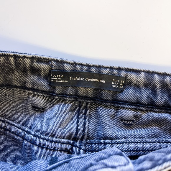 Zara (2) Womens Trafaluc Denim Skinny Jeans High Rise Step Hem Gray Black - Picture 8 of 10